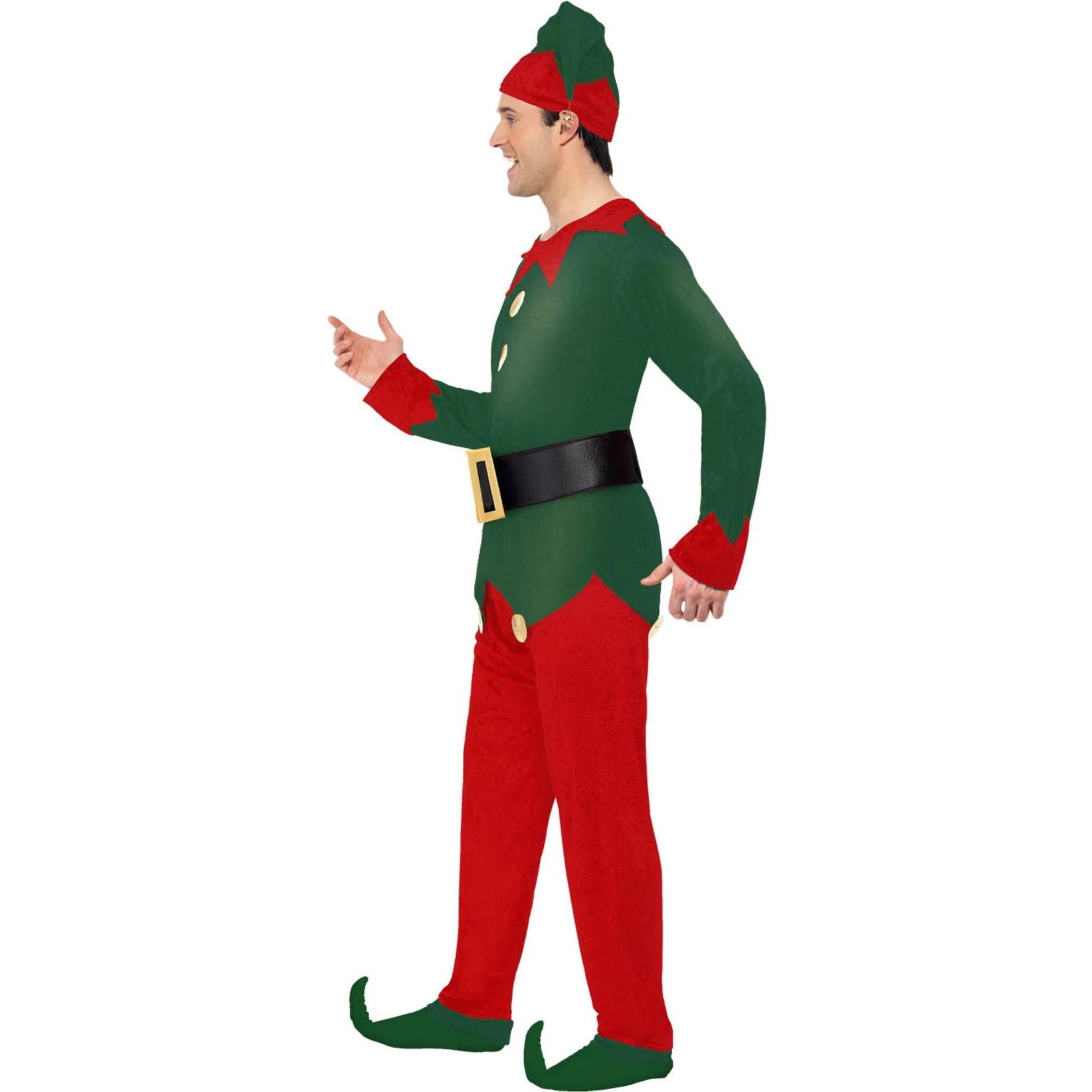 Red-Green - Lifestyle - Smiffys Mens Elf Christmas Costume Set