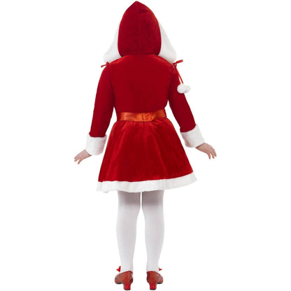 Red-White - Side - Smiffys Girls Little Miss Santa Costume Dress