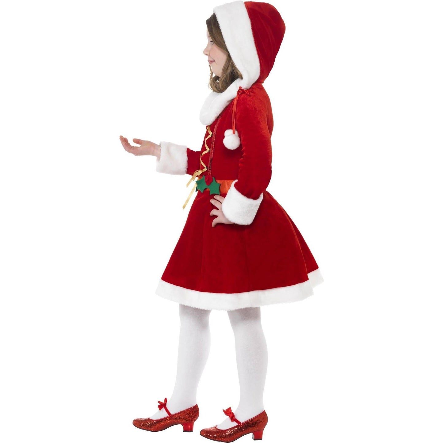 Red-White - Lifestyle - Smiffys Girls Little Miss Santa Costume Dress