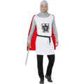 White-Red-Silver - Back - Smiffys Mens Economy Knight Costume Set