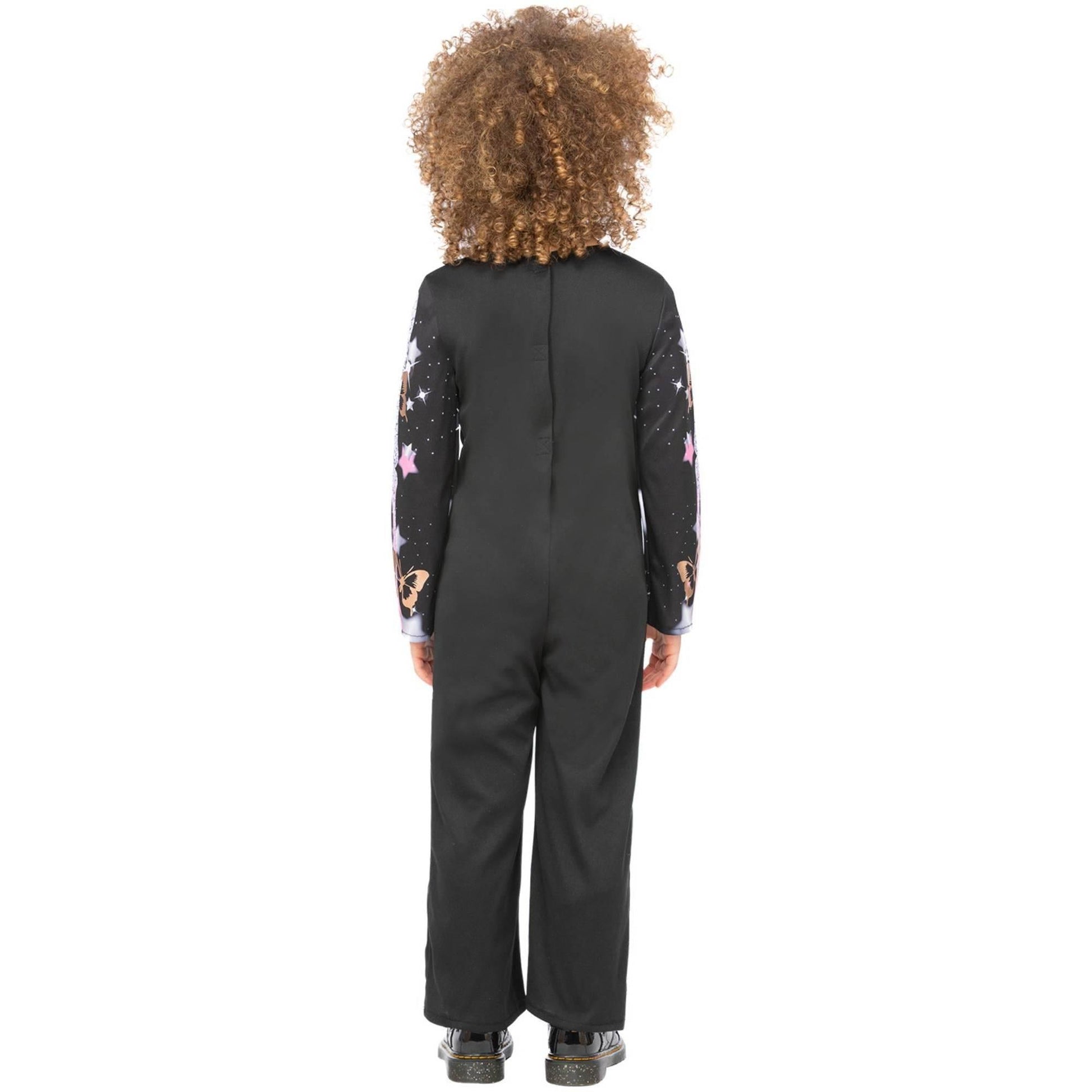 Black-Rose Gold-Pink - Side - Smiffys Girls Skeleton Sparkly Costume
