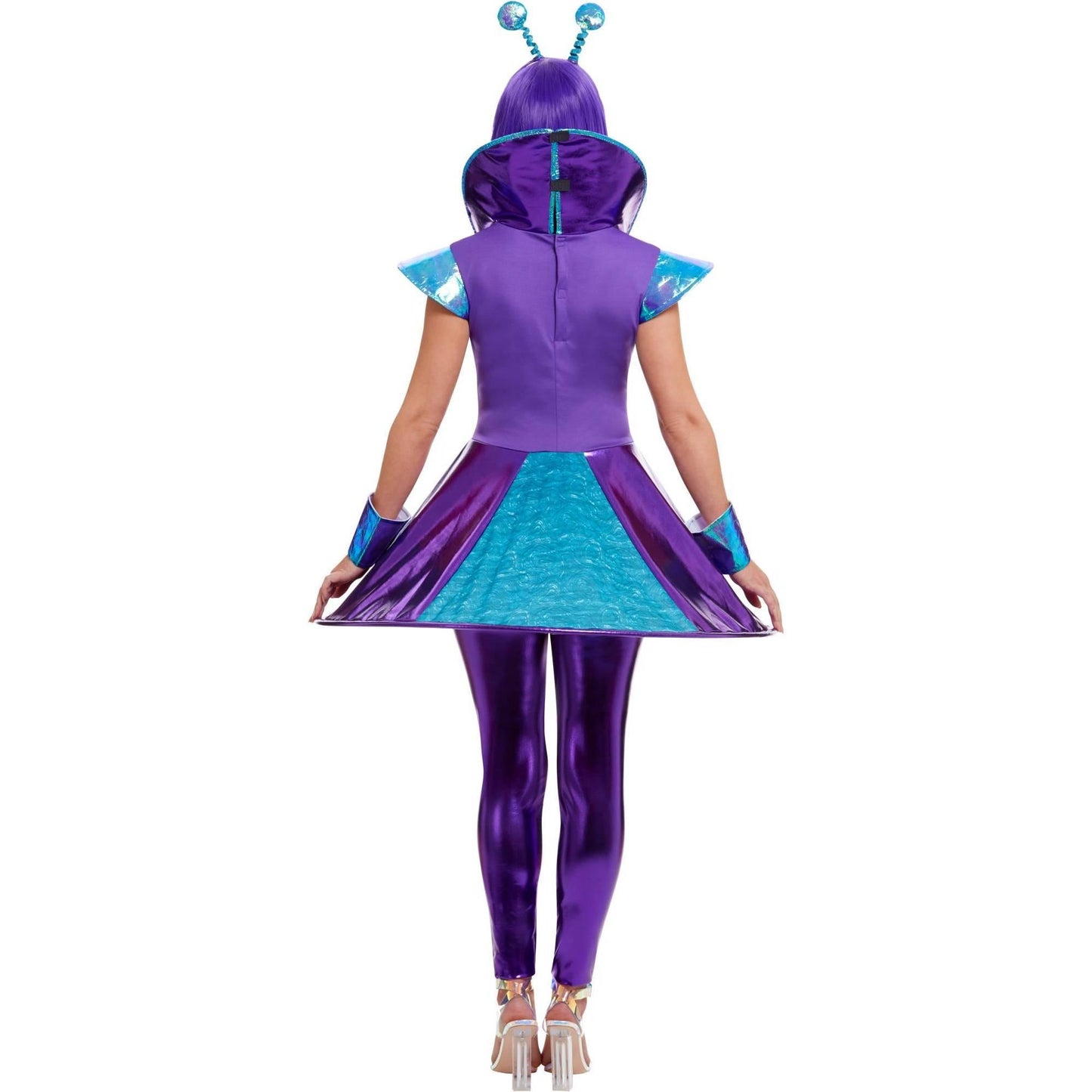 Blue-Purple - Side - Smiffys Womens-Ladies Alien Costume Set