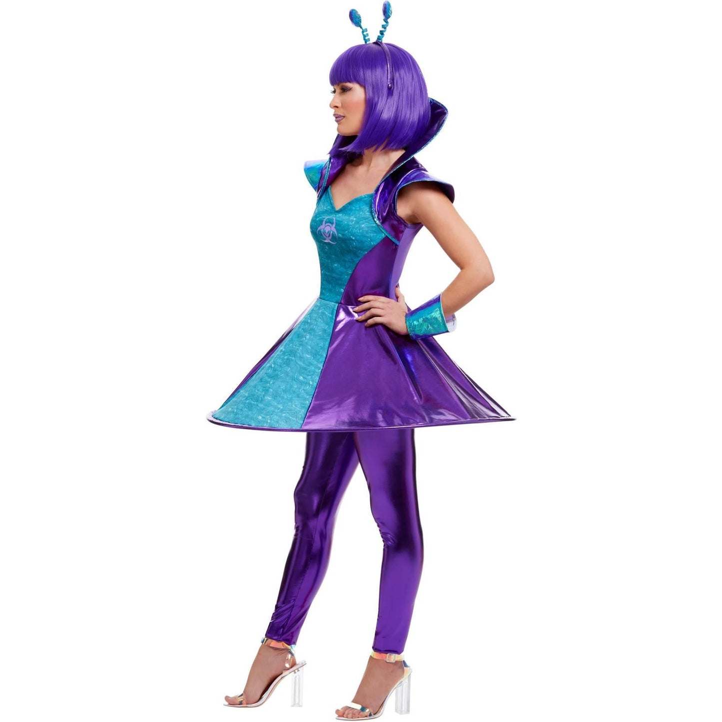 Blue-Purple - Lifestyle - Smiffys Womens-Ladies Alien Costume Set