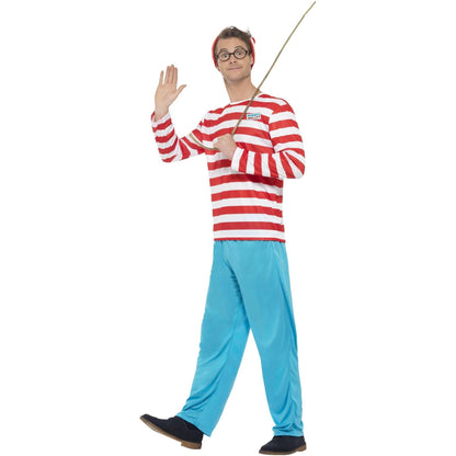 White-Blue-Red - Back - Wheres Wally? Mens Costume Set
