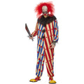 Red-Blue-White - Back - Smiffys Mens Creepy Clown Costume Set