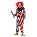 Red-Blue-White - Front - Smiffys Mens Creepy Clown Costume Set