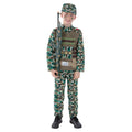 Green - Front - Smiffys Boys Military Camo Costume Set