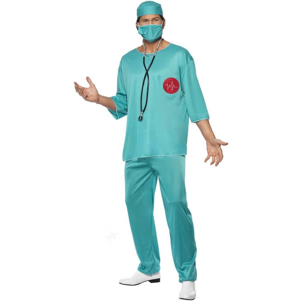 Green - Back - Smiffys Unisex Adult Surgeon Costume Set