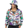 Multicoloured - Side - Smiffys Unisex Adult 90s Hip Hop Graffiti Jacket