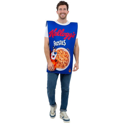 Blue-White-Red - Back - Kelloggs Unisex Adult Frosties Cereal Box Costume