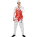 Red-White - Back - Smiffys Unisex Adult Bloody Forensic Overalls Costume Set