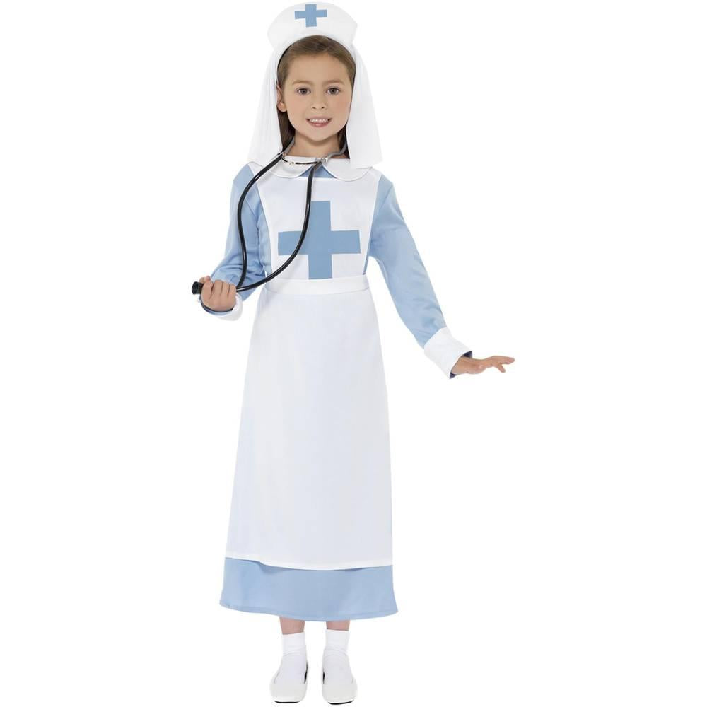 Blue-White - Back - Smiffys Girls World War I Nurse Costume Set