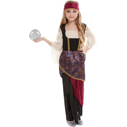Multicoloured - Back - Smiffys Girls Deluxe Fortune Teller Costume Set