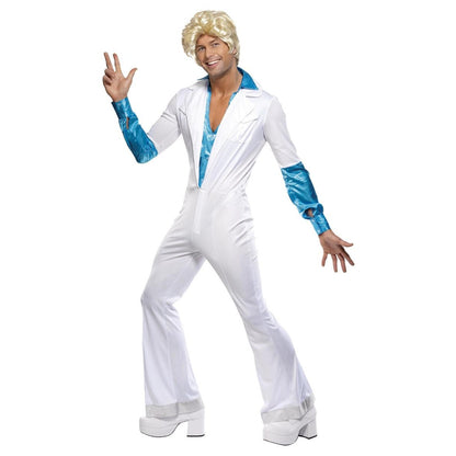 White - Front - Smiffys Mens Disco Costume