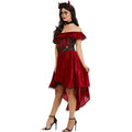 Red - Lifestyle - Smiffys Womens-Ladies Devil Day Of The Dead Costume Set