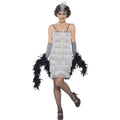 Silver - Back - Smiffys Womens-Ladies Flapper Costume Set