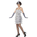 Silver - Lifestyle - Smiffys Womens-Ladies Flapper Costume Set