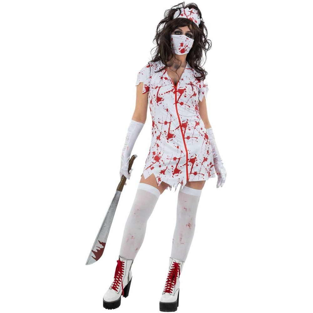 White - Back - Smiffys Womens-Ladies Zombie Nurse Costume Set