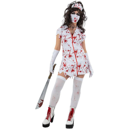 White - Back - Smiffys Womens-Ladies Zombie Nurse Costume Set