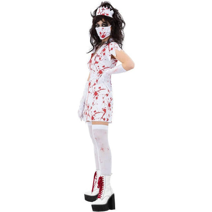 White - Lifestyle - Smiffys Womens-Ladies Zombie Nurse Costume Set