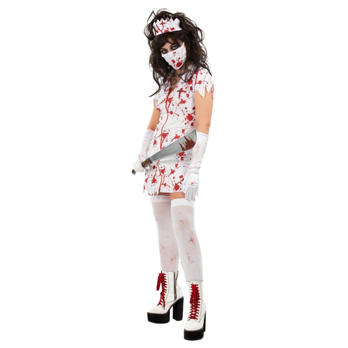 White - Front - Smiffys Womens-Ladies Zombie Nurse Costume Set