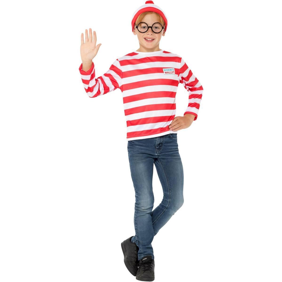 White-Red - Back - Wheres Wally? Childrens-Kids Costume Set