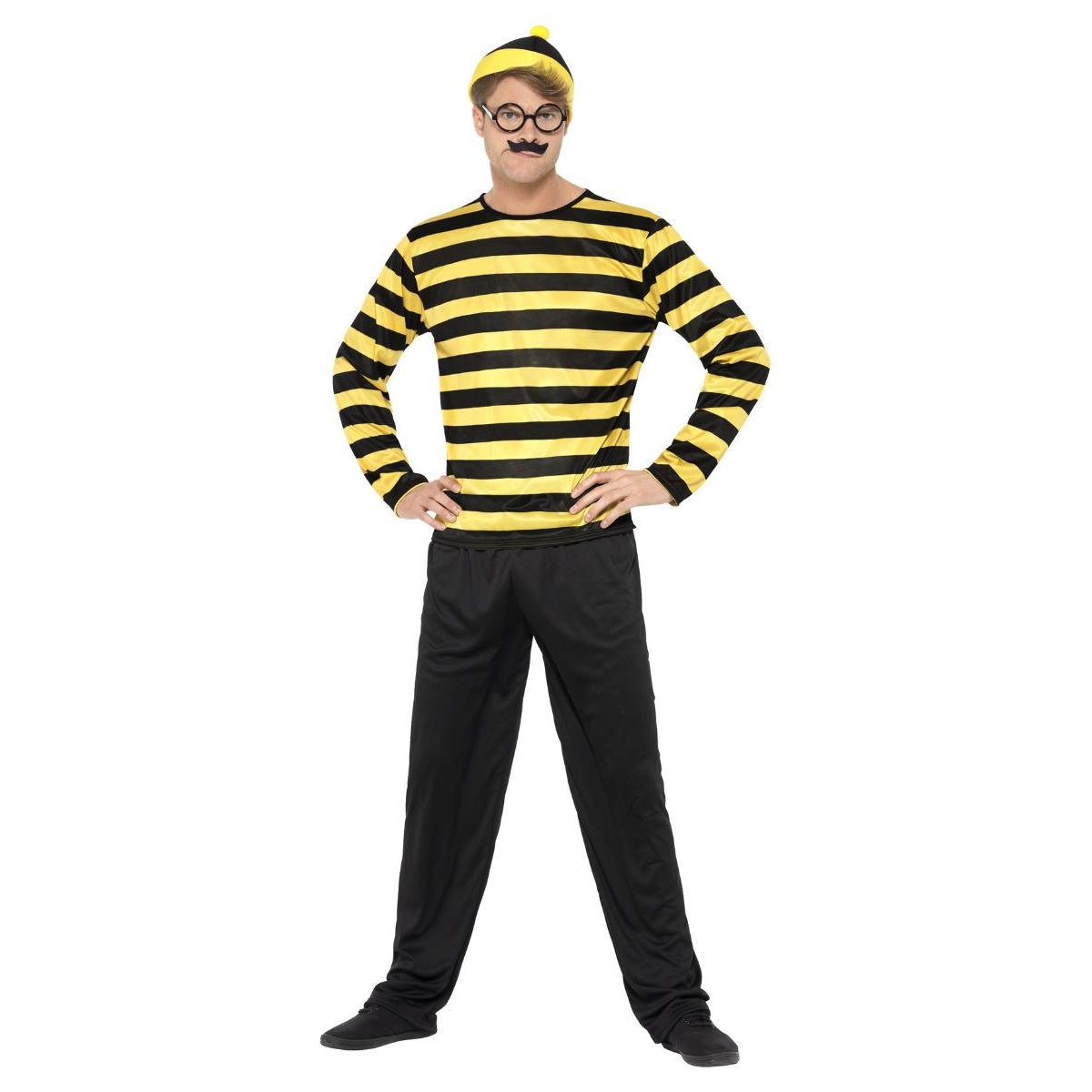Black-Yellow - Front - Wheres Wally? Mens Odlaw Costume Set