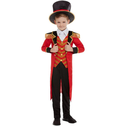Red-Black - Back - Smiffys Childrens-Kids Deluxe Ringmaster Costume Set