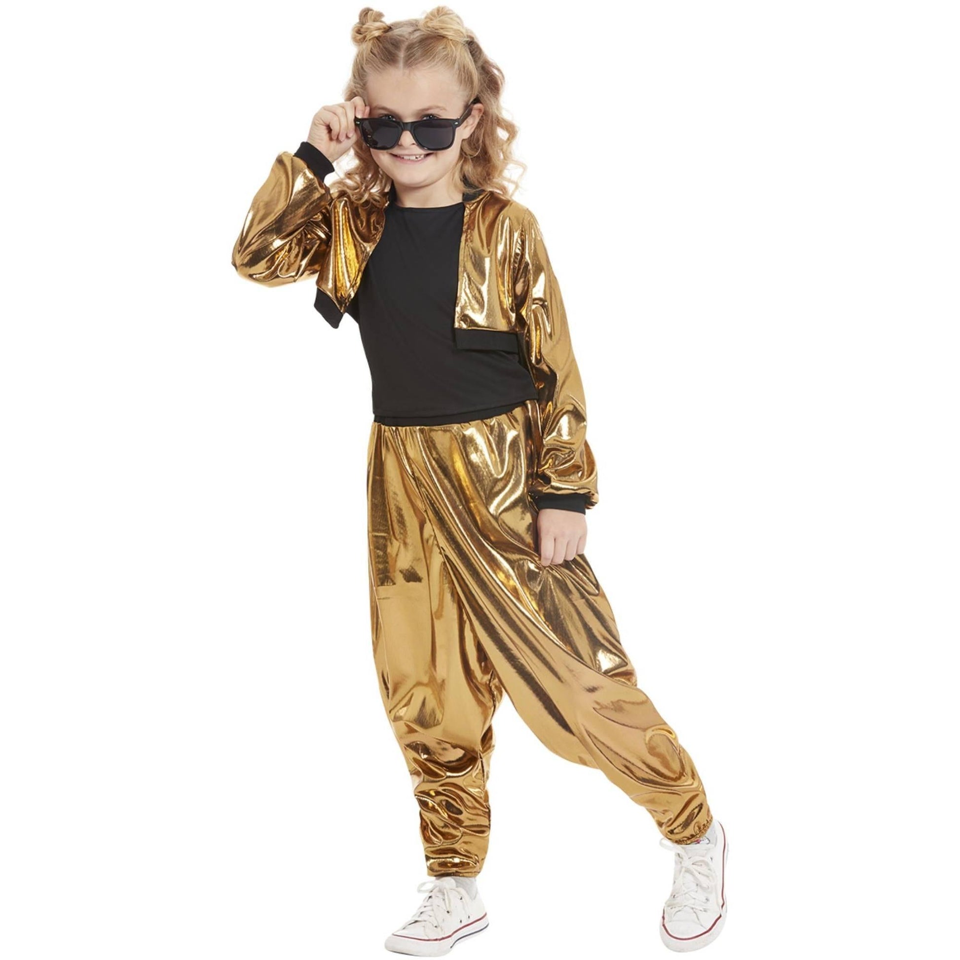 Black-Gold - Back - Smiffys Girls 80s Hammertime Costume Set