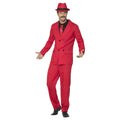 Red - Front - Smiffys Mens Zoot Costume Suit Set