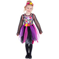Multicoloured - Back - Smiffys Girls Pom Pom Day Of The Dead Costume