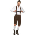 Brown-White - Back - Smiffys Mens Bavarian Costume Set