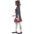Grey-White-Red - Lifestyle - Smiffys Childrens-Kids Zombie School Girl Costume Set