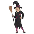 Black-Pink - Front - Smiffys Girls Cinder Halloween Witch Costume Set