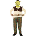 Green-Brown-Beige - Back - Shrek Childrens-Kids Deluxe Costume Set