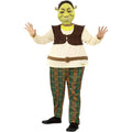 Green-Brown-Beige - Side - Shrek Childrens-Kids Deluxe Costume Set