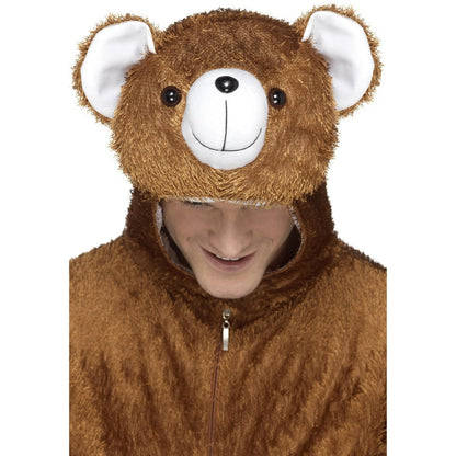 Brown - Side - Smiffys Unisex Adult Bear Bodysuit