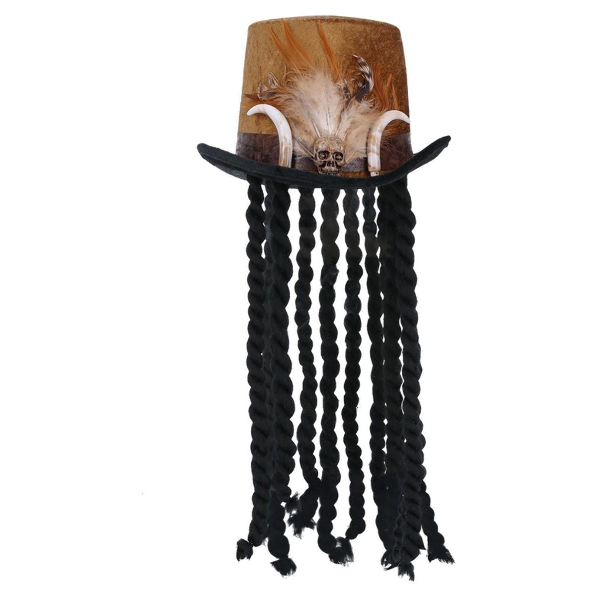 Black-Brown - Front - Smiffys Unisex Adult Deluxe Witch Doctor Top Hat