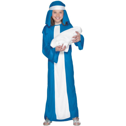 Blue-White - Back - Smiffys Girls Mary Costume Set
