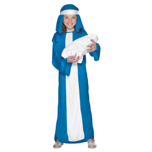Blue-White - Front - Smiffys Girls Mary Costume Set
