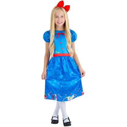 Blue-Red - Back - Smiffys Girls Book Worm Costume Set