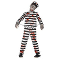 White-Black-Red - Front - Smiffys Childrens-Kids Zombie Convict Costume Set