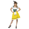 Yellow-White-Green - Front - Smiffys Womens-Ladies Oktoberfest Costume Dress