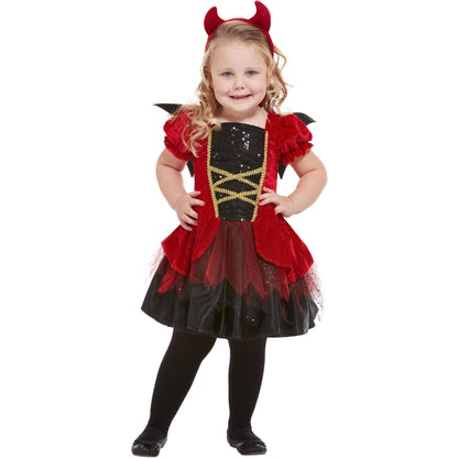 Red-Black - Back - Smiffys Childrens-Kids Devil Costume Set