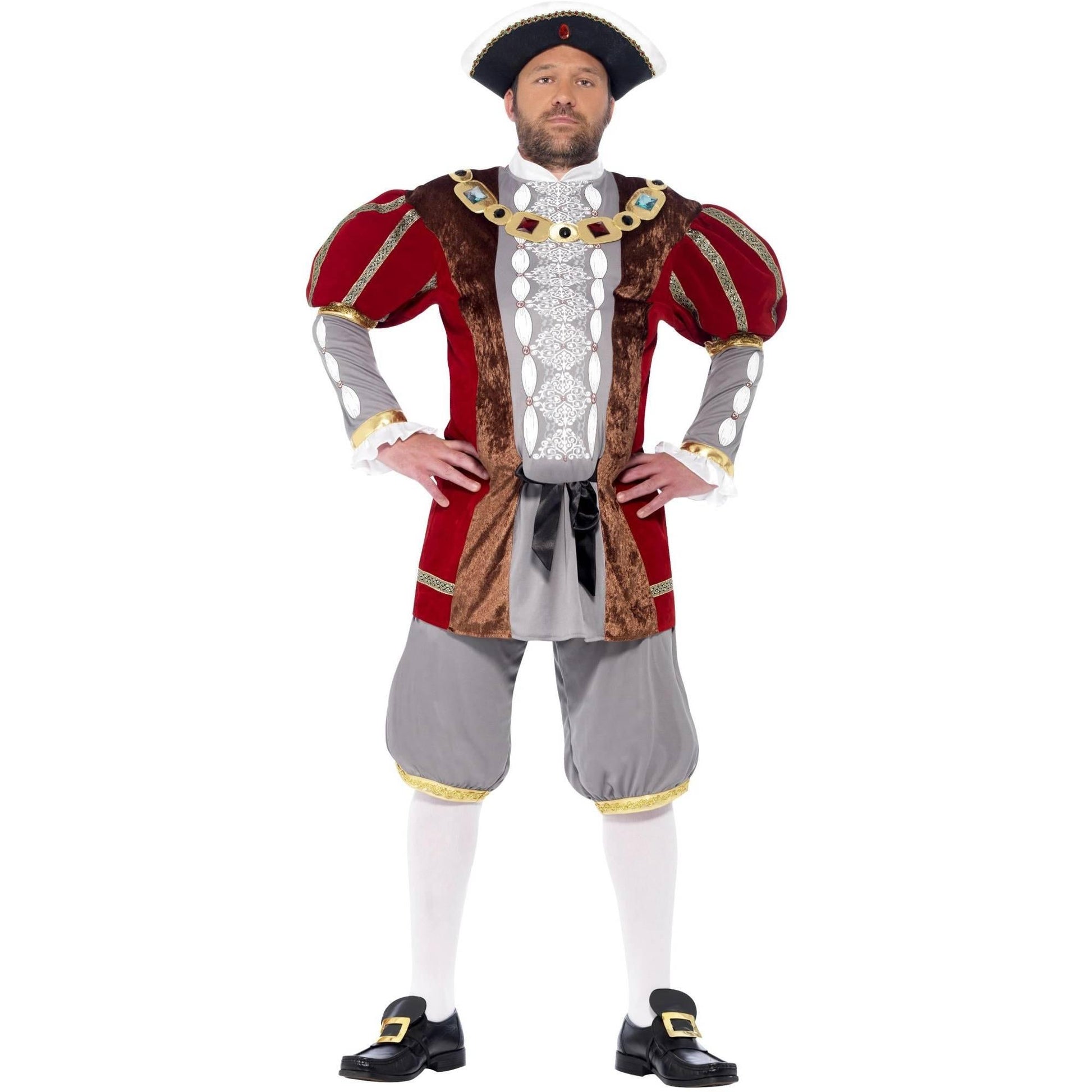 Red - Back - Smiffys Mens Deluxe Henry VIII Costume Set