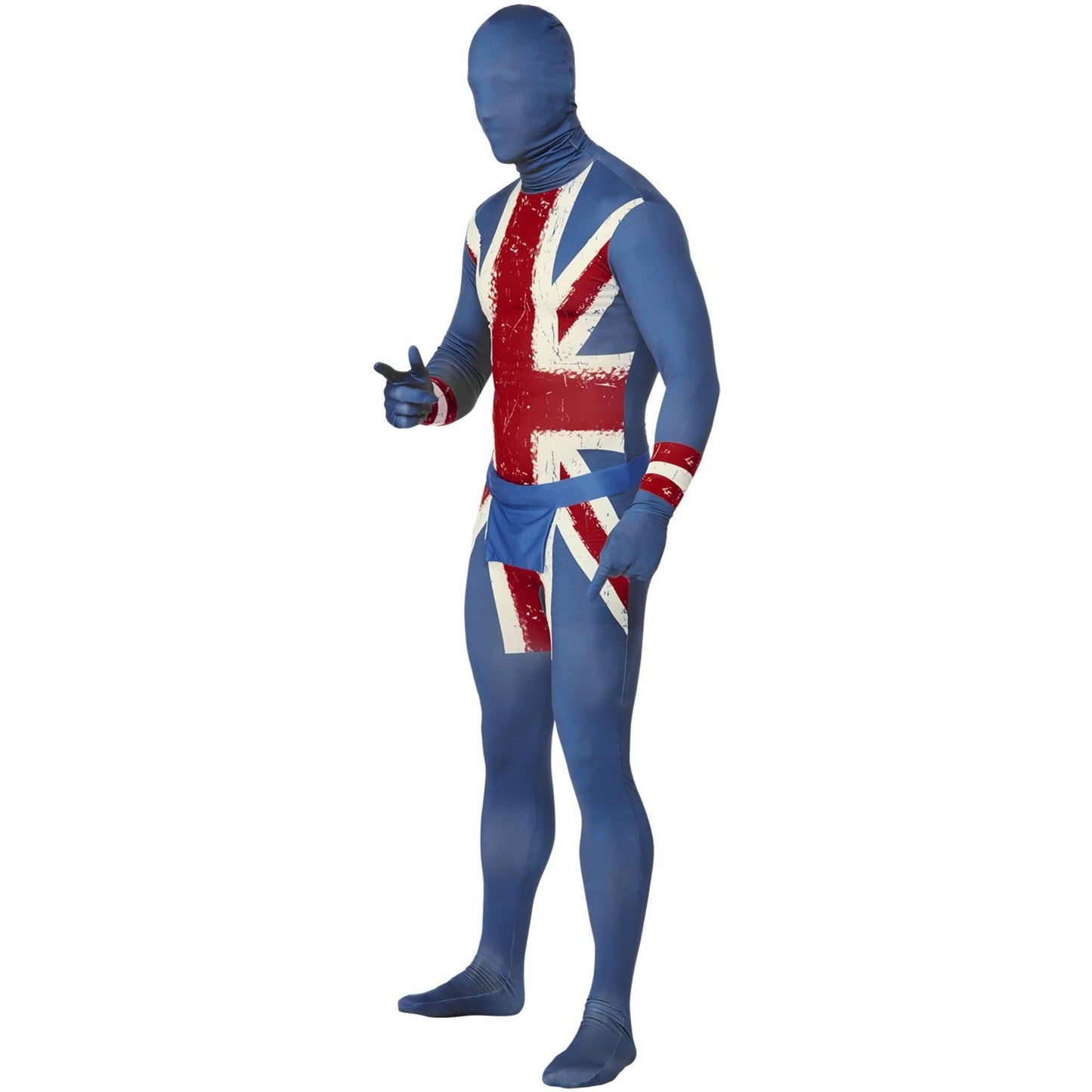 Blue-Red-White - Lifestyle - Smiffys Mens Union Jack Skin Suit Costume Set