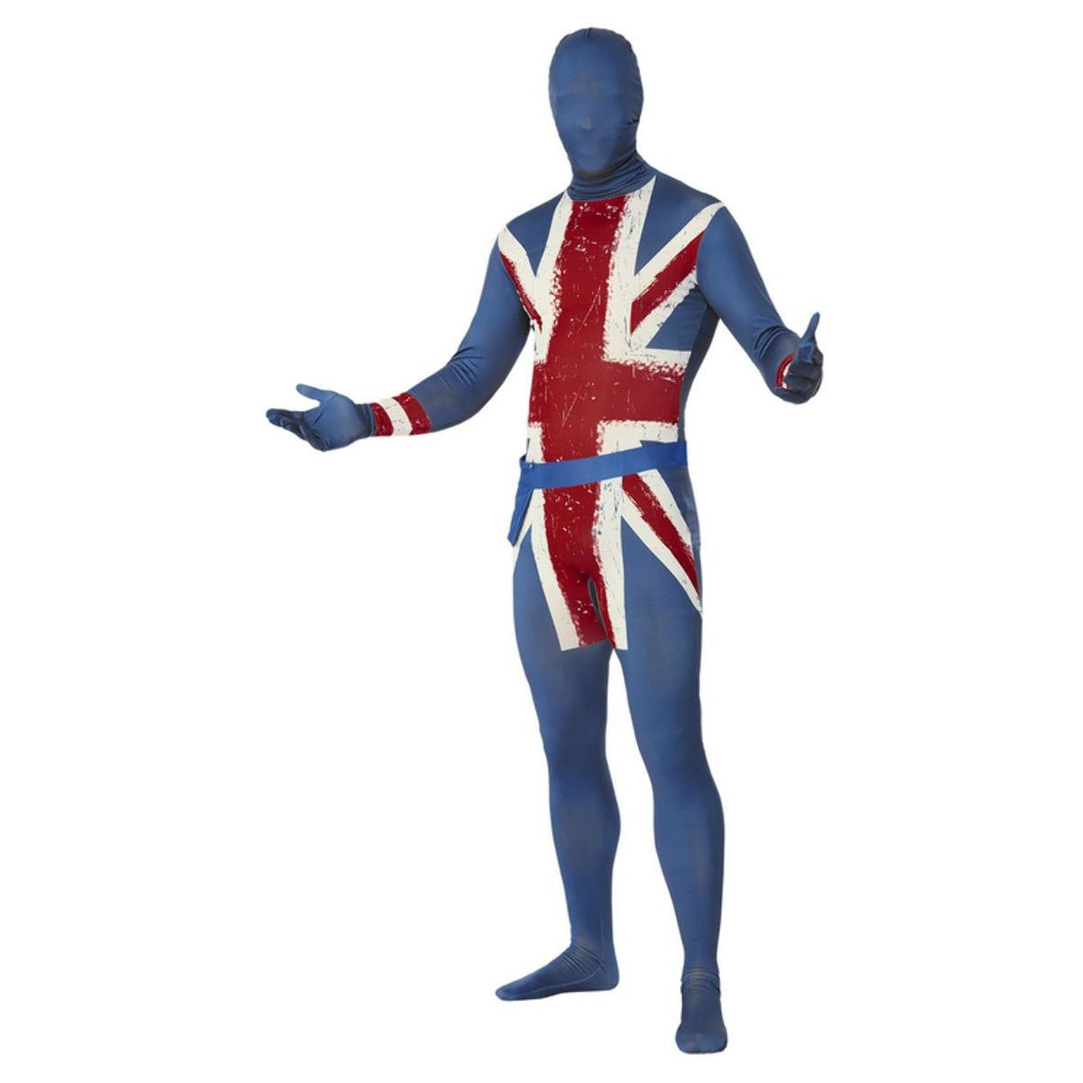 Blue-Red-White - Front - Smiffys Mens Union Jack Skin Suit Costume Set