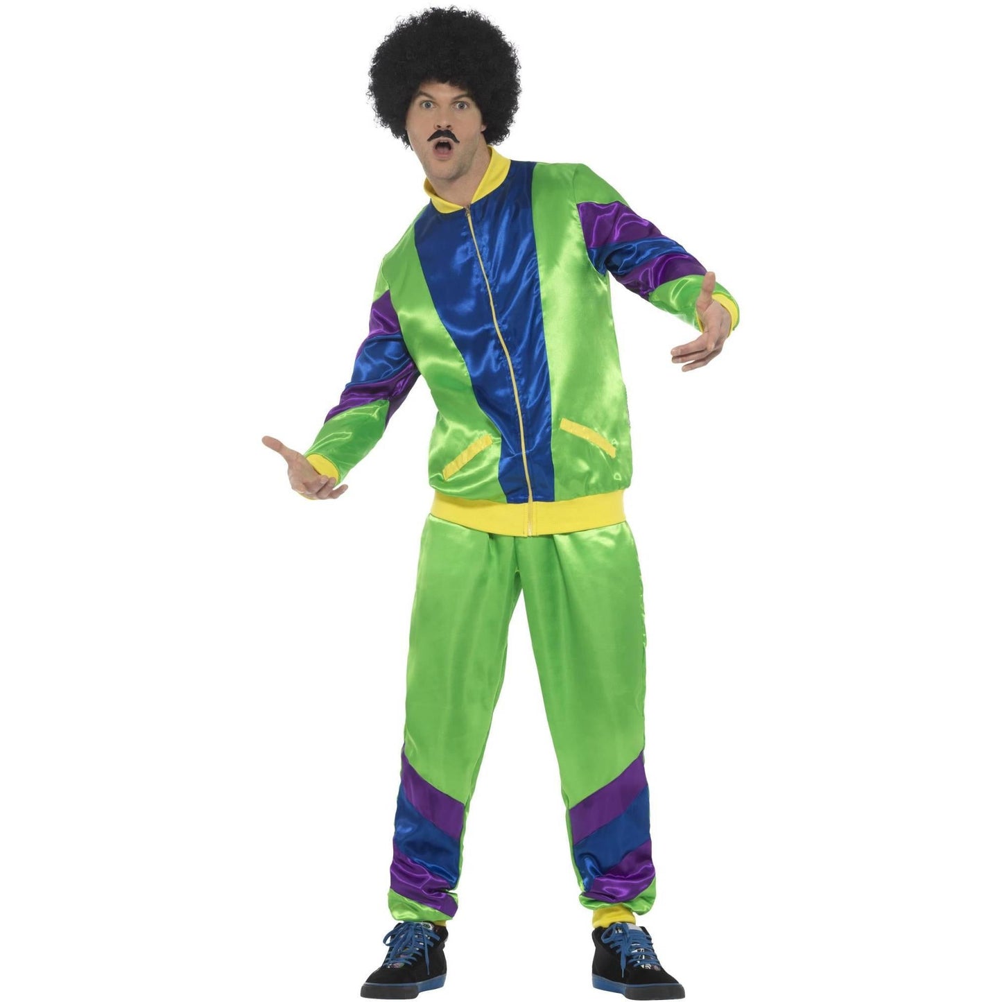Green-Blue-Yellow - Back - Smiffys Mens 80s Height Of Fashion Costume Suit