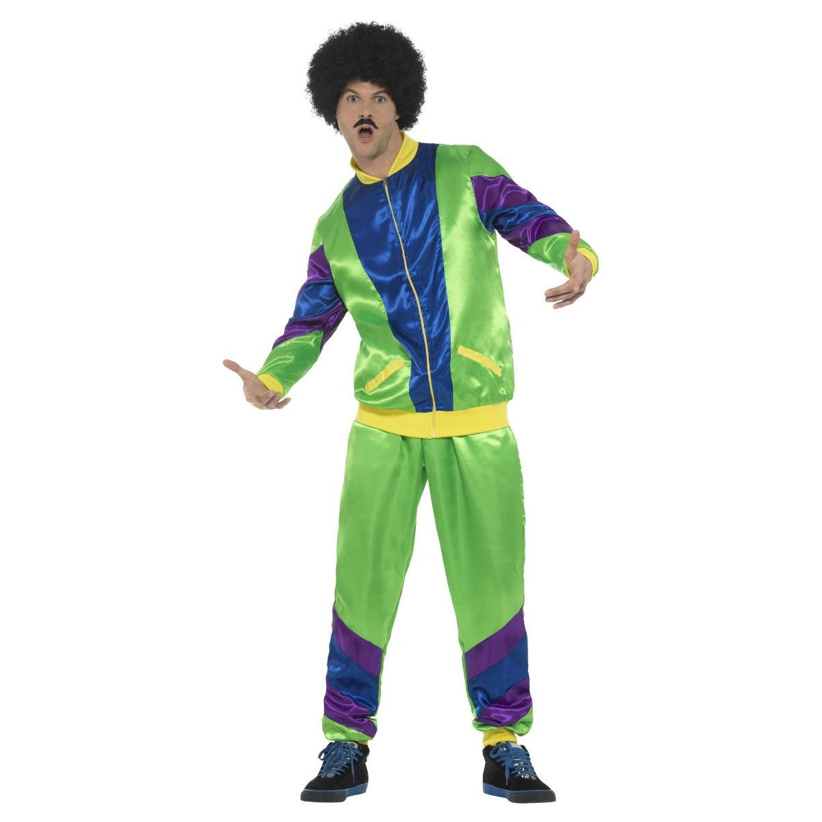 Green-Blue-Yellow - Front - Smiffys Mens 80s Height Of Fashion Costume Suit