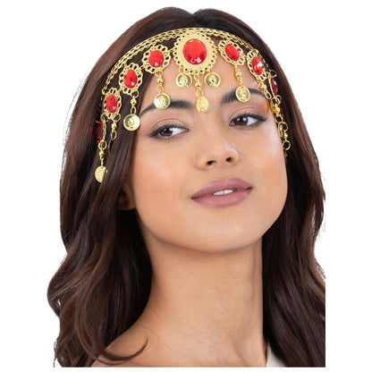 Gold-Red - Back - Smiffys Grecian Gold & Ruby Costume Headpiece